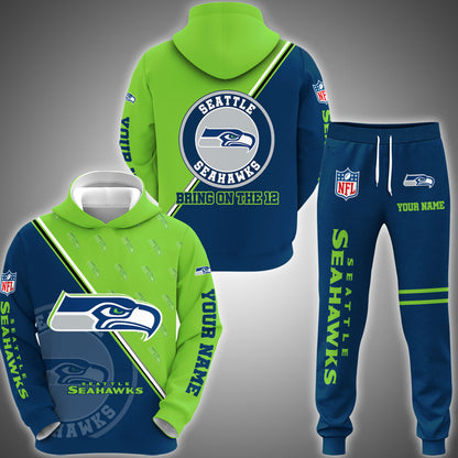 Seattle Seahawks Combo Hoodie And Sweatpants Custom Your Name, Sport Clothings, Sport Gifts ETRG-62940