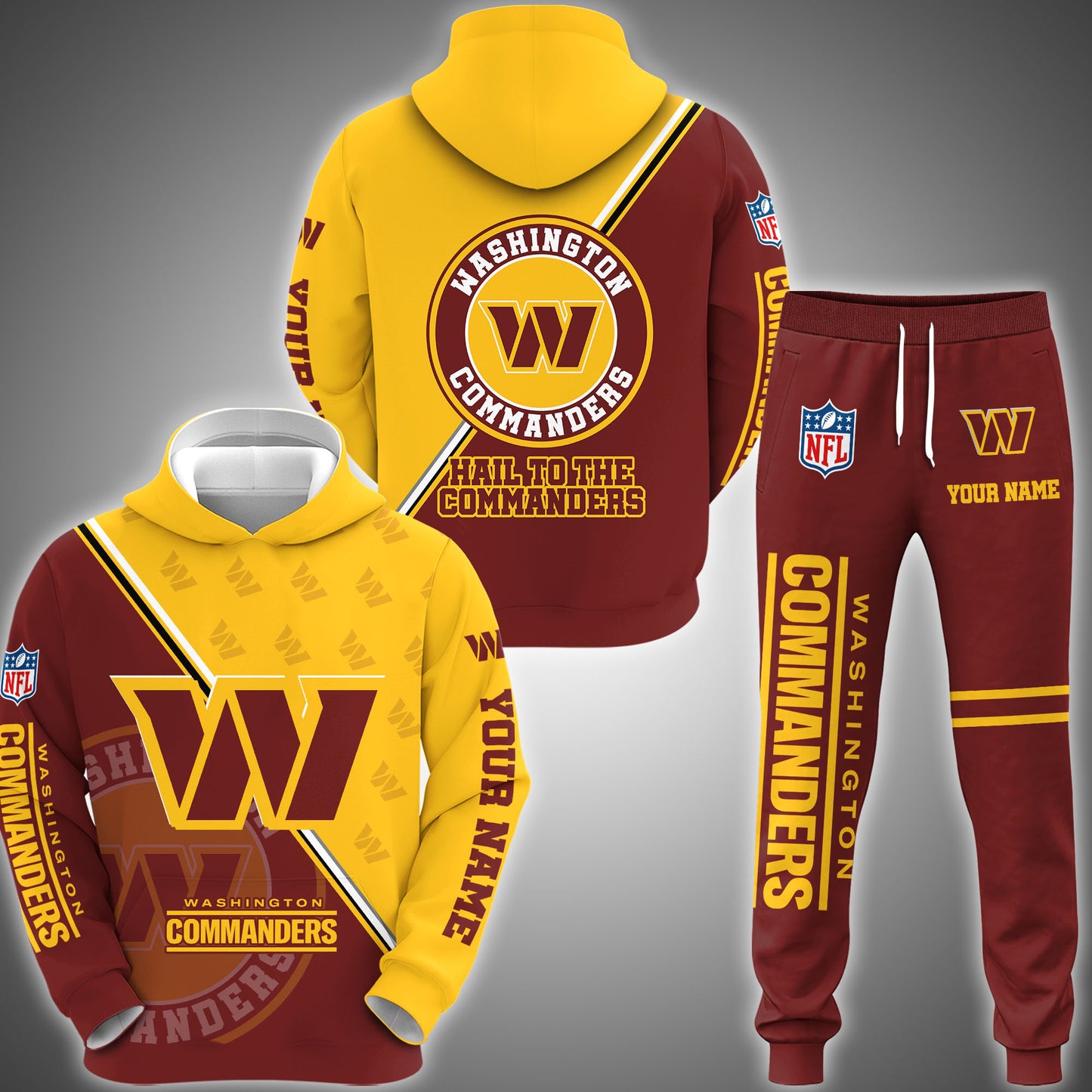 Washington Commanders Combo Hoodie And Sweatpants Custom Your Name, Sport Clothings, Sport Gifts ETRG-62940