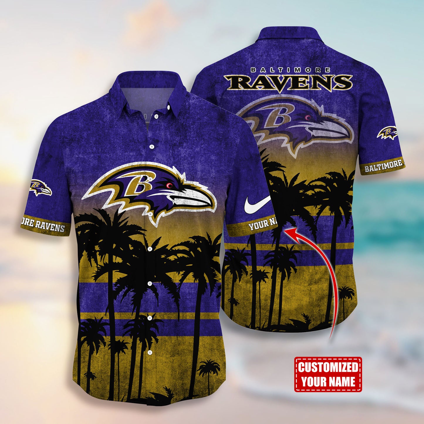 Baltimore Ravens NFL-Hawaiian Customize Trending New Season T0108364