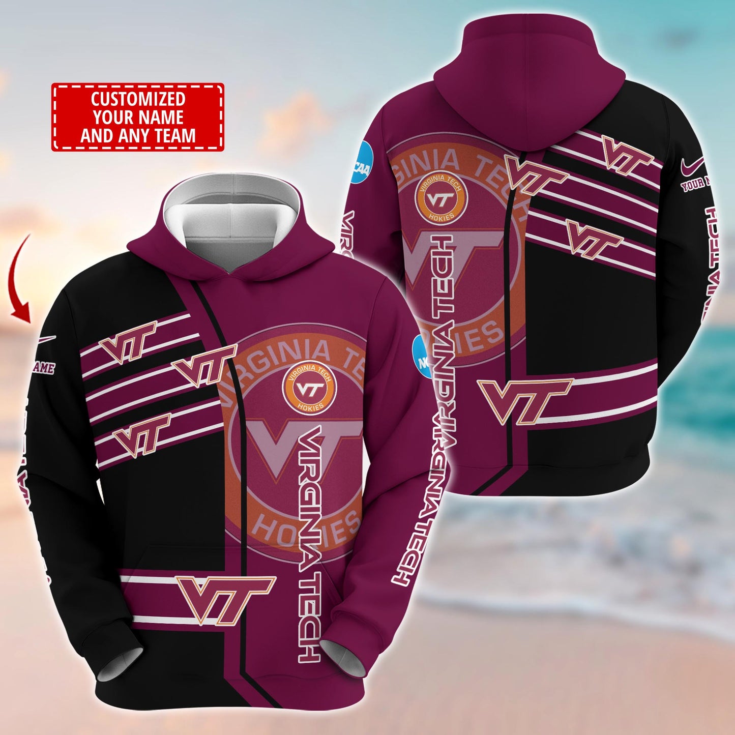 Virginia Tech Hokies NCAA1-Customized 3D  Hoodie And Joggers For Fans This Season TT0214867