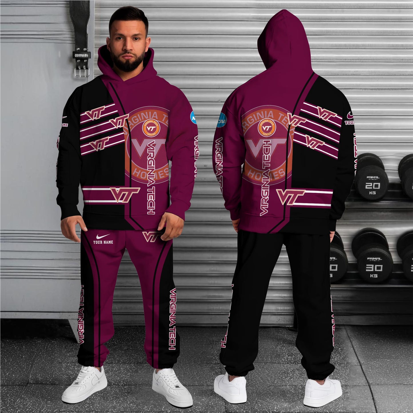Virginia Tech Hokies NCAA1-Customized 3D  Hoodie And Joggers For Fans This Season TT0214867