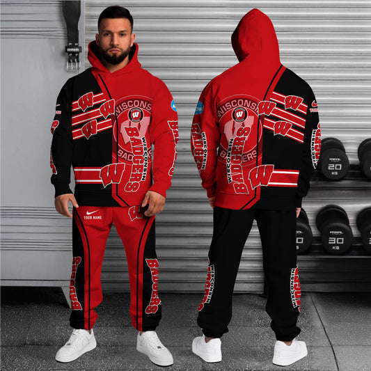 Wisconsin Badgers NCAA1-Customized 3D  Hoodie And Joggers For Fans This Season TT0214867