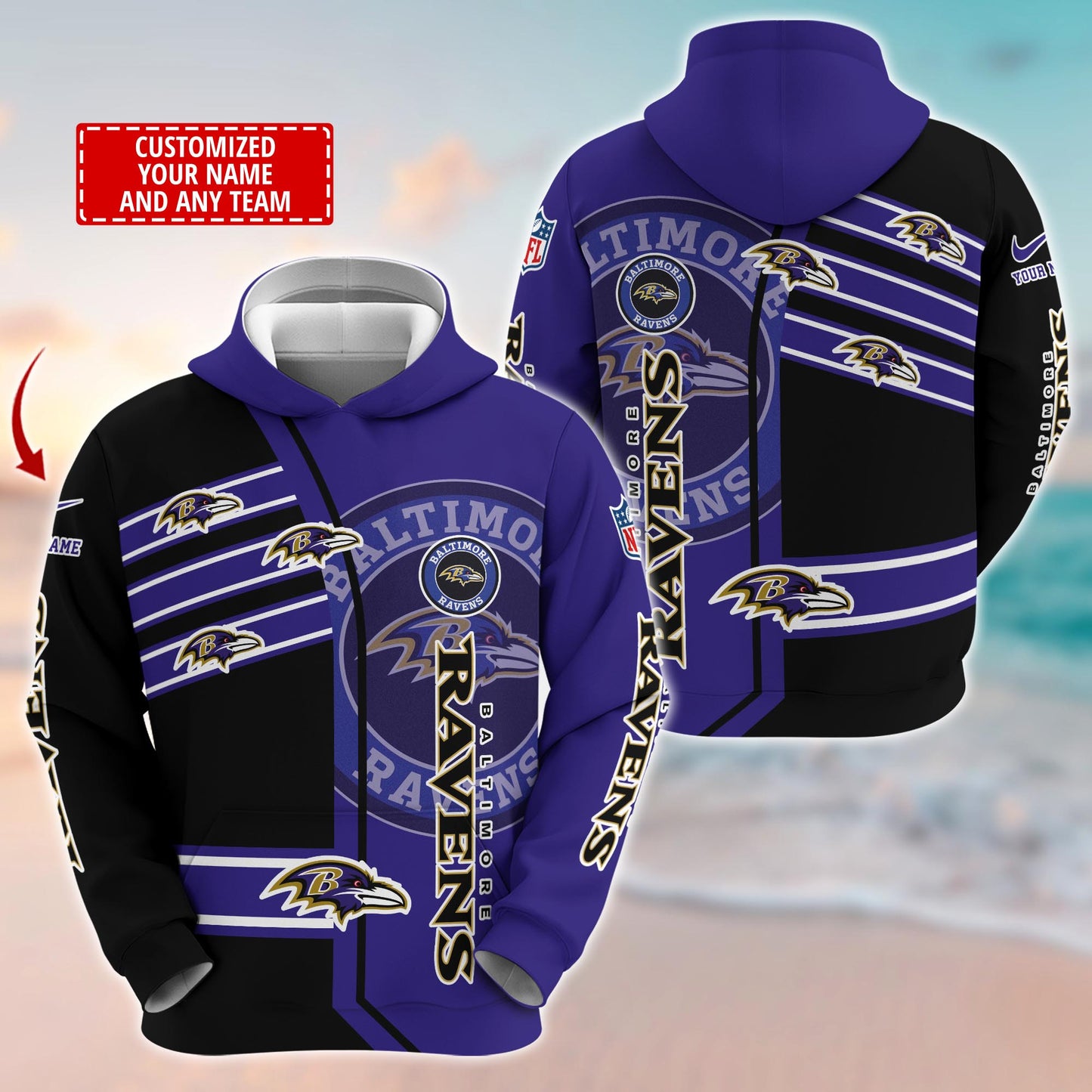 Baltimore Ravens NFL-Customized 3D  Hoodie And Joggers For Fans This Season TT0214867